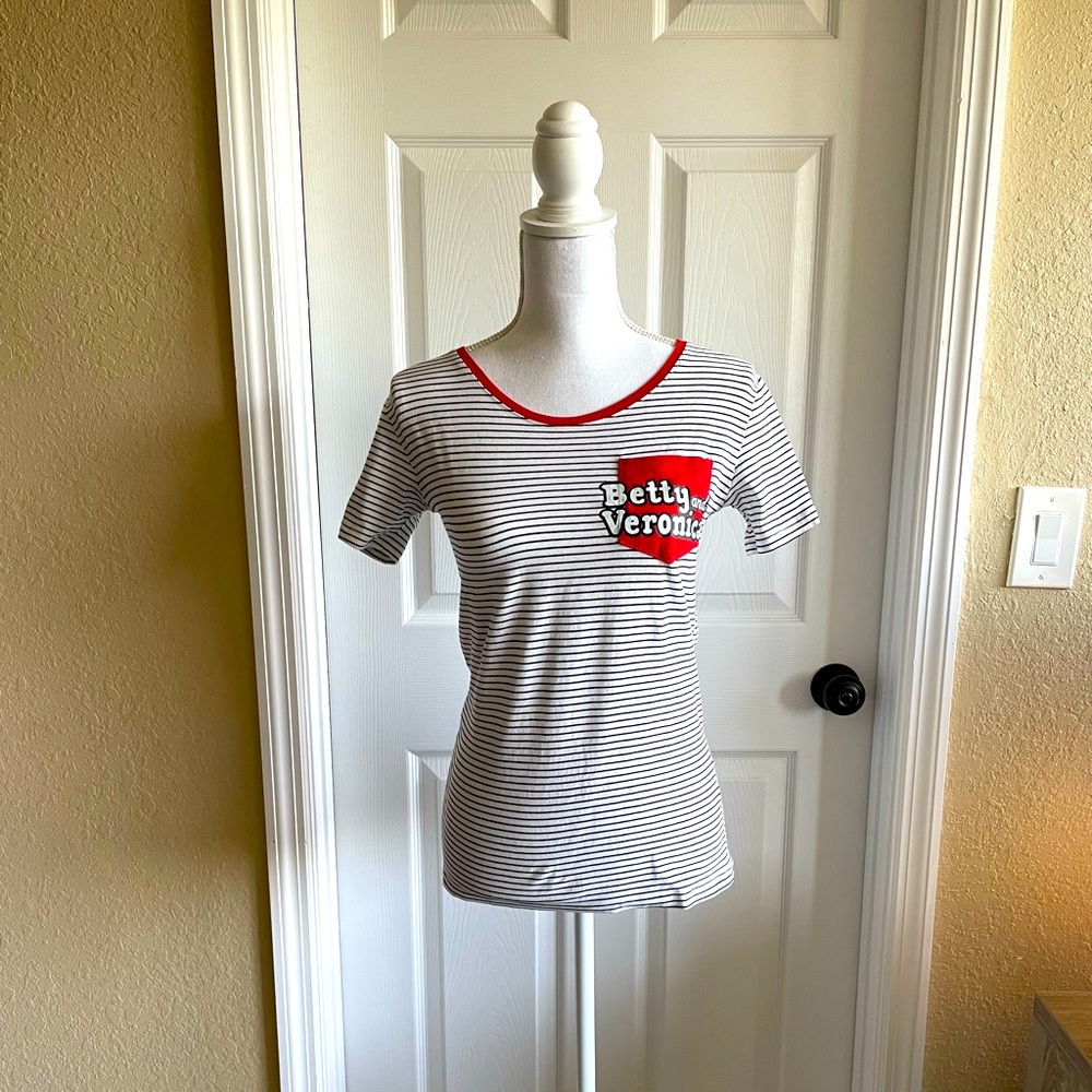 Striped Betty and Veronica Pocket T-Shirt